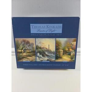 Thomas Kinkade Set of 3 Puzzles Adult Jigsaw Landscapes